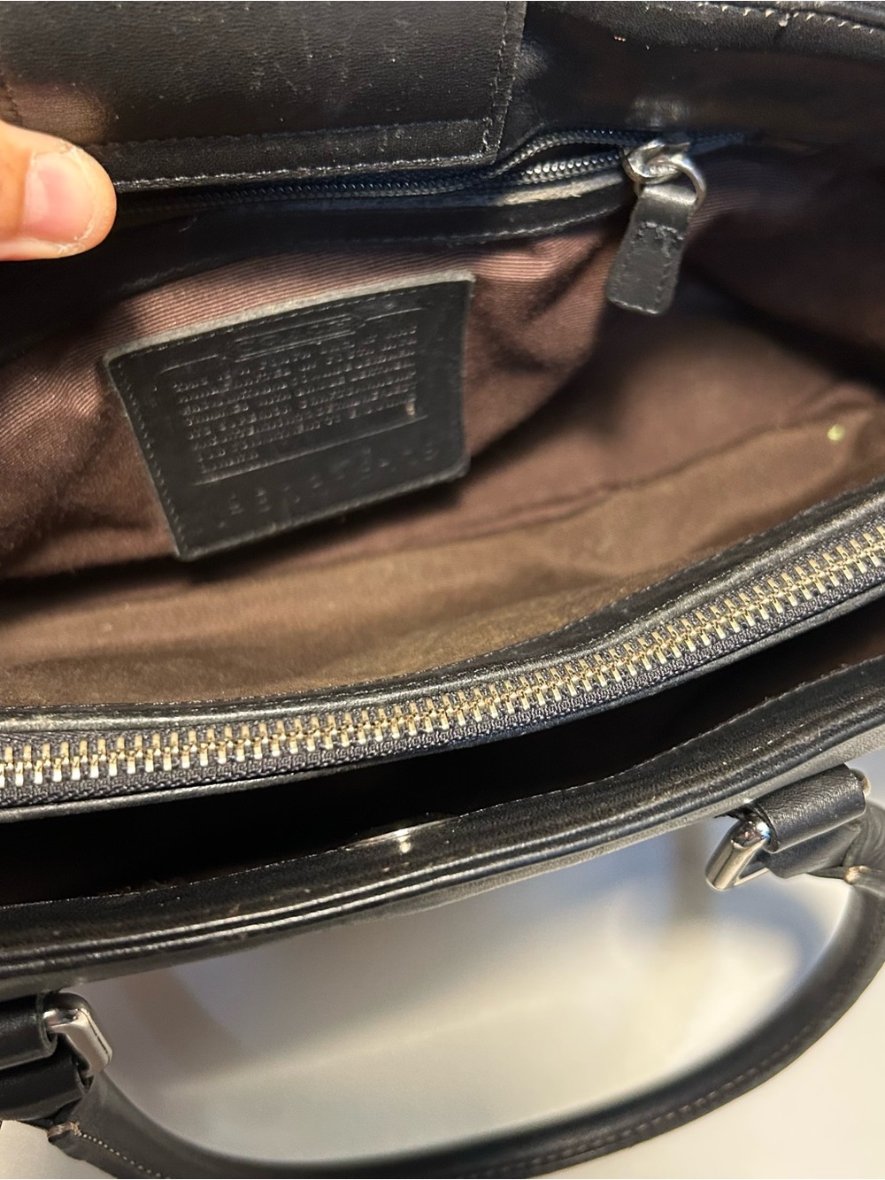 Coach Vintage Black Leather Bonnie Legacy Satchel Double top handle bag 9419 - Picture 10 of 16